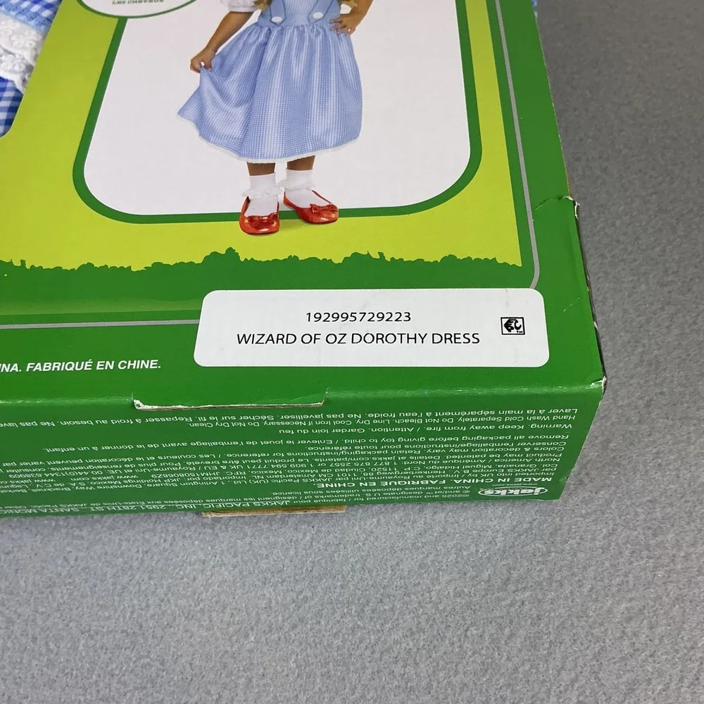 Jakks‎ Pacific The Wizard Of Oz Dorothy Dress 4-6X Shoes, Toto, & Basket 3+ NEW